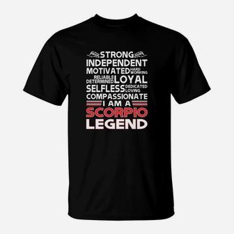 Strong Independent Motivates Scorpio Legend T-Shirt - Seseable