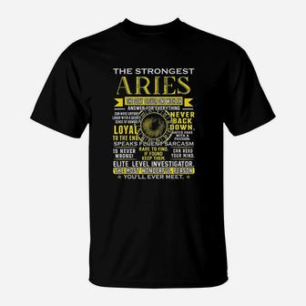 Strongest Aries Loyal Can Read Your Mind Zodiac T-Shirt - Seseable