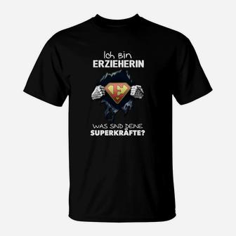 Superhelden-Erzieherin T-Shirt Ich bin Erzieherin – Deine Superkräfte? - Seseable