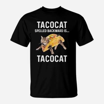 Tacocat Spelled Backward Is Tacocat Love Cat And Taco T-Shirt - Seseable