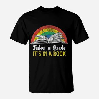 Take A Look Its A Book Retro Rainbow Gift T-Shirt - Seseable