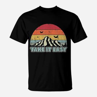 Take It Easy Retro Style Outdoors Camping T-Shirt - Seseable
