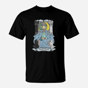 Tarot Card The High Priestess Occult Vintage Color T-Shirt - Seseable