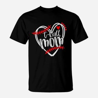 Tball Mom Heart T-Shirt - Seseable