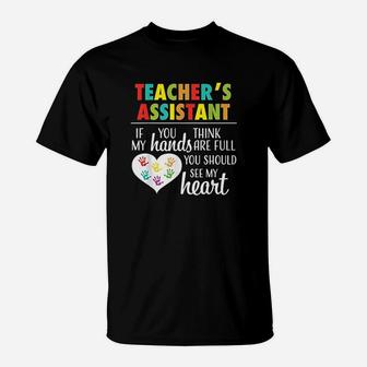Teacher Assistant Cute Heart Quote T-Shirt - Seseable