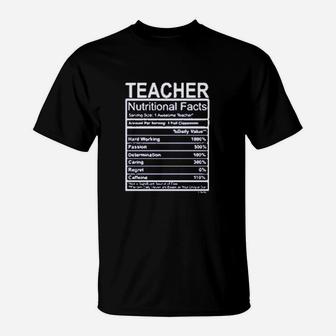 Teacher Gift Nutritional Facts Teachers Day T-Shirt - Seseable