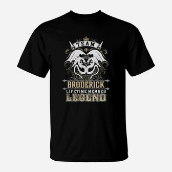 Team Broderick Lifetime Member Legend -broderick T Shirt Broderick Hoodie Broderick Family Broderick Tee Broderick Name Broderick Lifestyle Broderick Shirt Broderick Names T-Shirt - Seseable