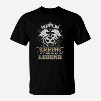 Team Simmons Lifetime Member Legend -simmons T Shirt Simmons Hoodie Simmons Family Simmons Tee Simmons Name Simmons Lifestyle Simmons Shirt Simmons Names T-Shirt - Seseable