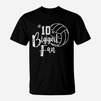 Ten 10's Biggest Fan Volleyball Mom Volleyball Dad T-Shirt - Seseable
