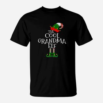 The Cool Grandma Elf Gift Matching Family Group Christmas T-Shirt - Seseable