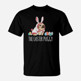 The Easter Puggy Funny Bunny Ears Pug T-Shirt - Seseable