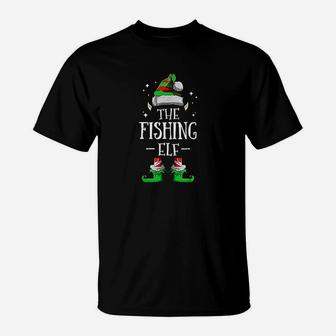 The Fishing Elf Matching Family Group Christmas Pajama T-Shirt - Seseable