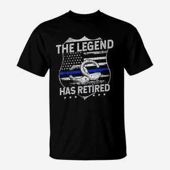 The Legend Has Retired Police Officer Retirement Gift T-Shirt - Seseable
