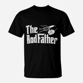 The Rodfather Funny Fishing Rod Father Fish Pole Fisherman Joke Dad Grandpa T-Shirt - Seseable