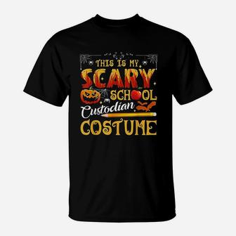 This Is My Scary School Custodian Costume Funny Halloween T-Shirt - Seseable