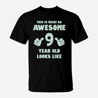 This Is What An Awesome 9 Year Old Looks Like Youth Kids T-Shirt - Seseable