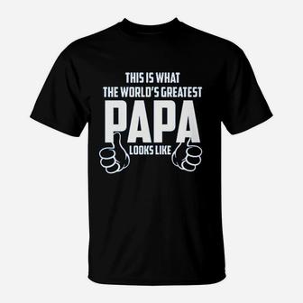 This Is What The Worlds Greatest Papa Looks Like From Kids T-Shirt - Seseable