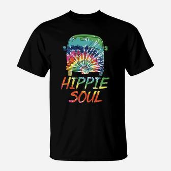 Tie Dye Hippie Van Peace Symbol Gift Lovers T-Shirt - Seseable