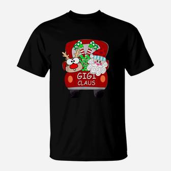 Top Gigi Claus Santa Car Christmas Funny Gigi Gift For Mom Women Shirt T-Shirt - Seseable