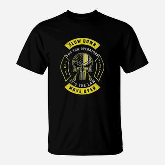 Tow Lives Matter Thin Yellow Line Tow Truck Driver T-Shirt - Seseable