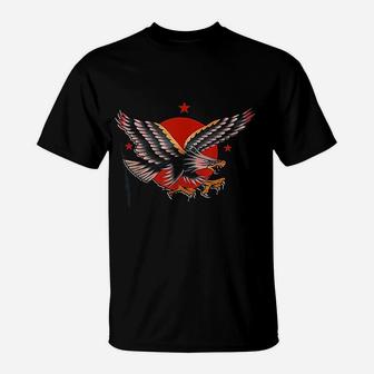 Traditional Tattoo American Eagle Bald Eagle Illustration T-Shirt - Seseable