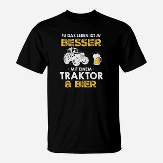 Traktor & Bier Motiv T-Shirt – Ideal für Landwirte, Bierfans - Seseable