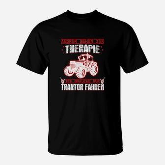 Traktor Fahrer T-Shirt Herren, Motiv & Spruch Therapie Ersatz - Seseable