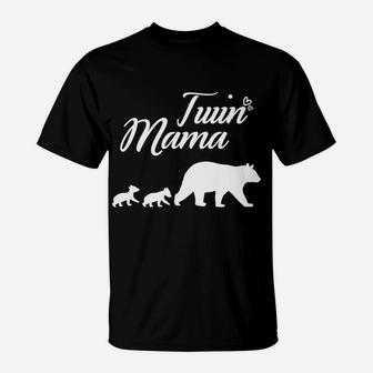 Twin Mom Mama Bear Cute Mothers Day Gift T-Shirt - Seseable