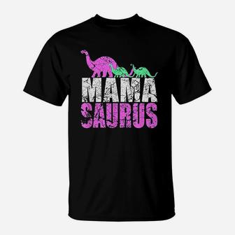 Twin Mom Mama Saurus Dinosaur Mothers Day T-Shirt - Seseable