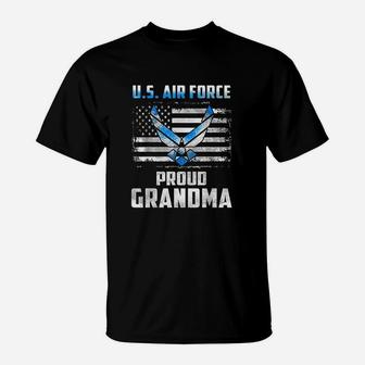 U S Air Force Proud Grandma Usa Flag Vintage T-Shirt - Seseable