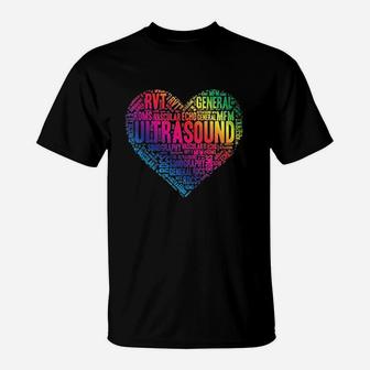 Ultrasound Tech Sonographer Radiology Sonography Heart T-Shirt - Seseable