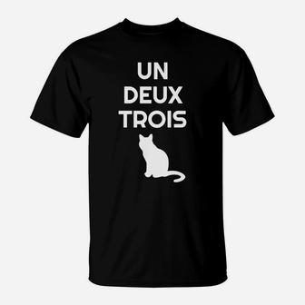 Un Deux Trois Cat Funny French Teacher T-Shirt - Seseable