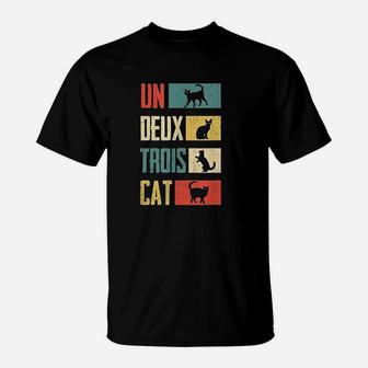 Un Deux Trois Cat Vintage Cat T-Shirt - Seseable