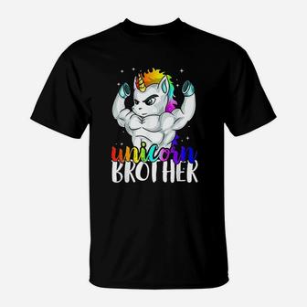 Unicorn Brother Sister To Big Bro Brothercorn Christmas Gift T-Shirt - Seseable