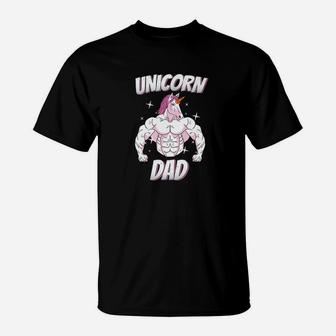 Unicorn Dad Gym Unicorn Daddy Shirt Gift For Men T-Shirt - Seseable