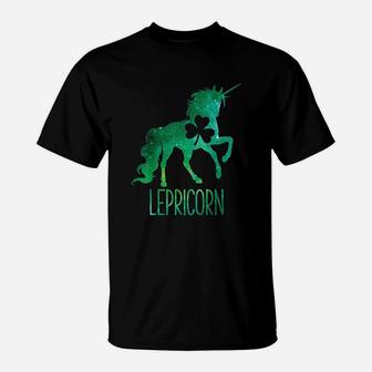 Unicorn St Patricks Day Girls Kids Women Lepricorn Shamrock T-Shirt - Seseable