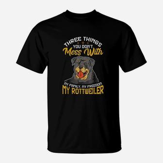 Unique Rottweiler For Dads Men Dont Mess With My Rottie Dog T-Shirt - Seseable