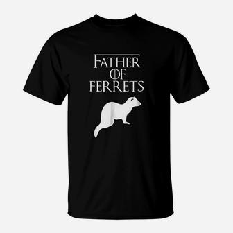 Unique White Father Of Ferret Lover T-Shirt - Seseable