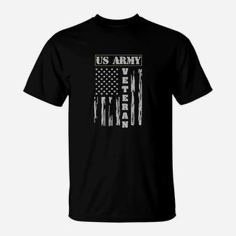 Us Army Veteran Distressed American Flag T-Shirt - Seseable