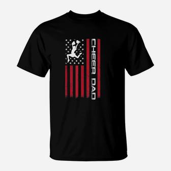 Us Flag Cheer Dad Gift For Fathers Day T-Shirt - Seseable
