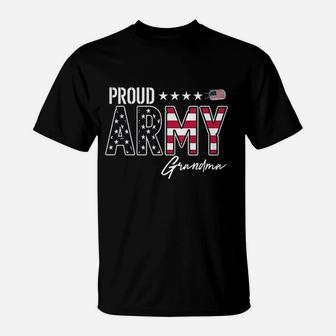 Us Flag Proud Army Grandma T-Shirt - Seseable