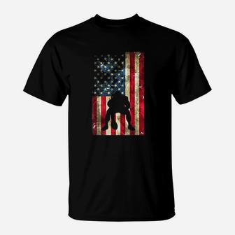 Usa Flag Football Mom Pittsburgh Lineman Clothing Gift T-Shirt - Seseable