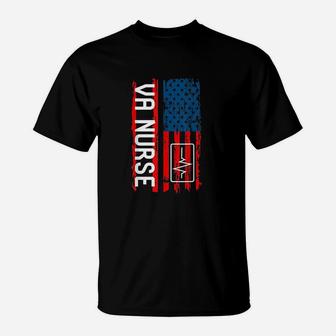 Va Nurse American Flag Patriotic Appreciation Nursing Life T-Shirt - Seseable