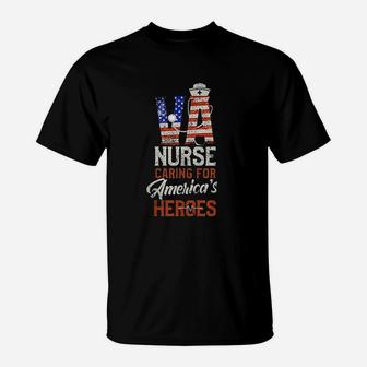 Va Nurse Caring For Americas Heroes Veterans Affairs T-Shirt - Seseable