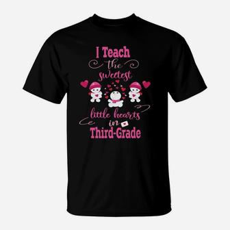 Valentine Third Grade Teacher I Teach The Sweetest T-Shirt - Seseable