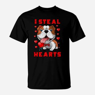 Valentines Day English Bulldog Dog Boys Girls Kids T-Shirt - Seseable
