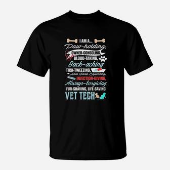 Vet Tech Paw Holding Funny Veterinary Technician T-Shirt - Seseable