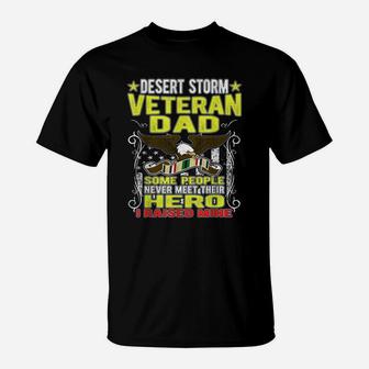 Veteran Dad Desert Storm T-Shirt - Seseable
