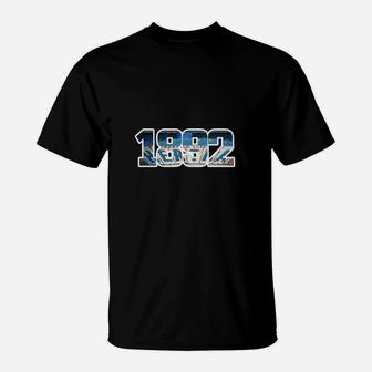 Vintage 1882 Geburtstagsjahr Herren T-Shirt, Retro Schriftzug - Schwarz - Seseable