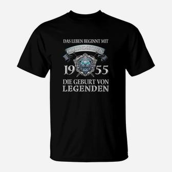 Vintage 1955 Legends Geburt T-Shirt, Personalisierbares Design - Seseable